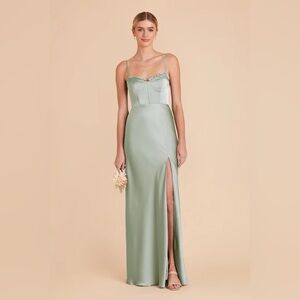 NWT Birdy Grey Jessica Bridesmaid dress in Matte Satin Sage